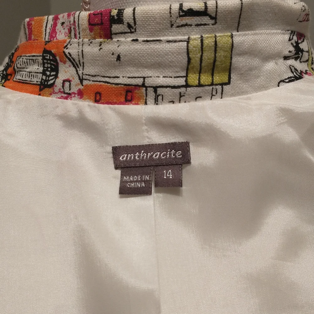 Anthracite 100% Linen Jacket size 14 - Picture 8 of 12